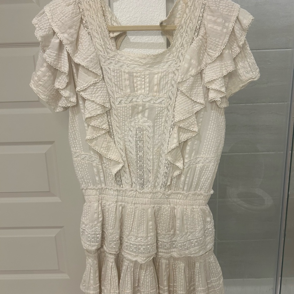 LoveShackFancy Cream Mini Dress